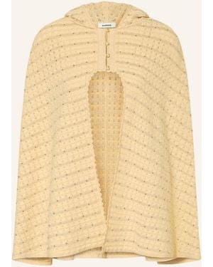 Sandro Cape mit Glitzergarn und Schmucksteinen - Natur