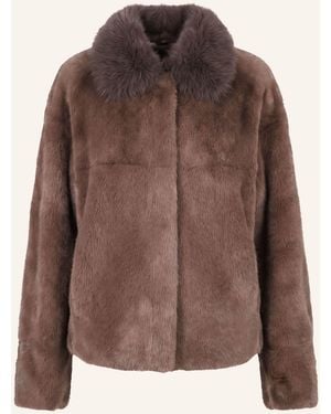 BLONDE No. 8 Kunstfell-Jacke TARA - Braun