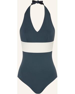 MYMARINI Neckholder-Badeanzug CLASSICS zum Wenden - Blau