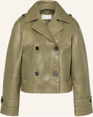 RICANO Trench-Jacke aus Leder - Grün