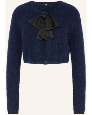Riani Cropped-Strickjacke aus Alpaka - Blau