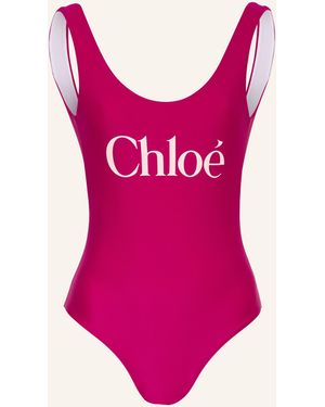 Chloé Badeanzug LOGO - Pink