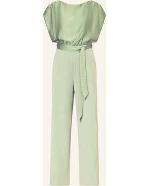 Swing Jumpsuit im Materialmix - Grün