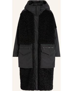 High Parka ANNOTATE im Materialmix - Schwarz