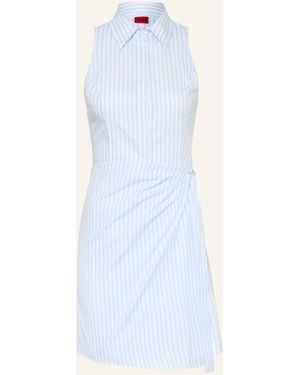 HUGO Hemdblusenkleid KIRSTI in Wickeloptik - Weiß