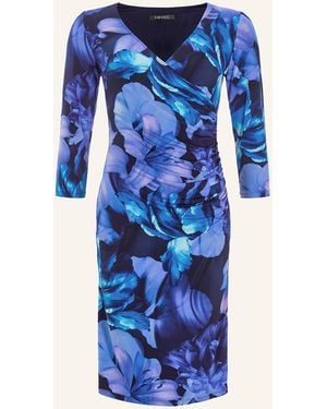 Swing Cocktailkleid mit 3/4-Arm - Blau