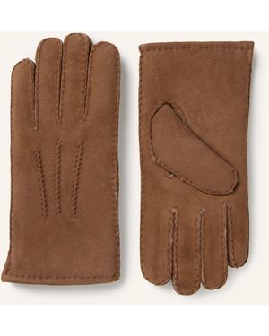 STROKESMAN'S Handschuhe mit Echtfell - Braun