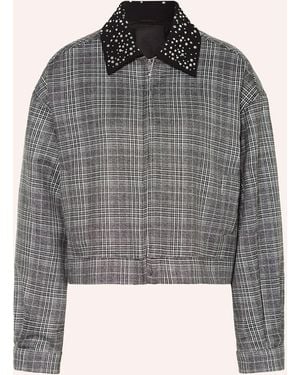 Liu Jo Jacke mit Schmucksteinen und Glitzergarn - Grau