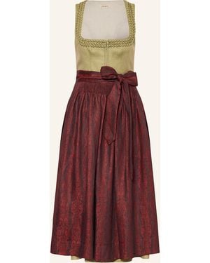 gottseidank Dirndl VRENI im Materialmix mit Leinen - Rot