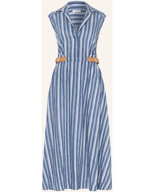 Sandro Hemdblusenkleid mit Leinen - Blau