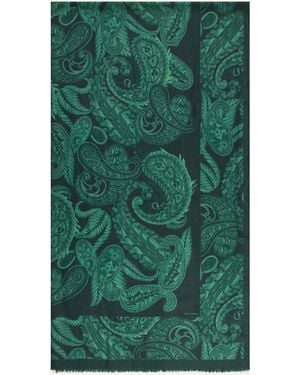 Etro Schal mit Cashmere und Seide - Grün