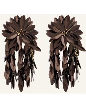 LOTT.gioielli Ohrhänger ANNETTE CE SQ SEQUIN FLOWER FALL PREMIUM L BROWN by GLAMBOU - Schwarz