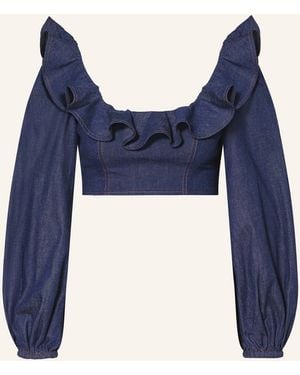 Zimmermann Jeansbluse ASTER mit Volants - Blau