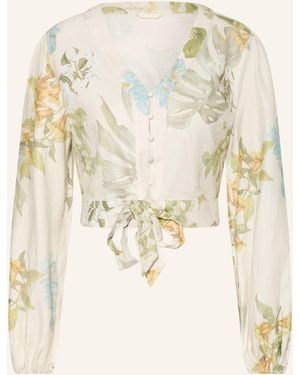 Guess Cropped-Bluse SHIRLEY mit Leinen - Natur