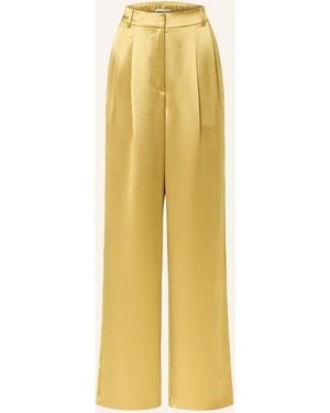 Herzensangelegenheit Marlenehose aus Satin - Gelb