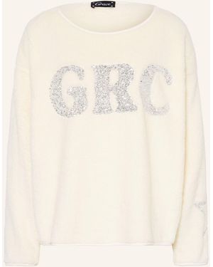 Grace Fleecepullover mit Pailletten - Natur