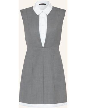 Maje Kleid im Materialmix - Grau