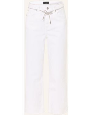 Monari Cropped Jeans mit Schmucksteinen - Natur