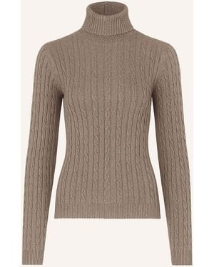 FTC Cashmere Rollkragenpullover mit Cashmere und Glitzergarn - Grau