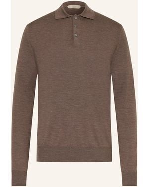 Aurélien Strick-Poloshirt aus Merinowolle - Braun