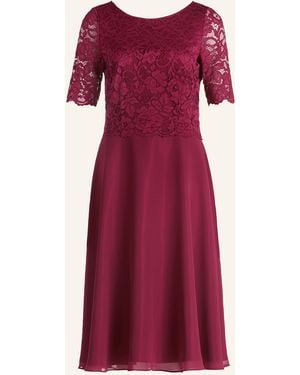 Vera Mont Cocktailkleid mit Spitzenbesatz - Rot