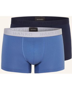 Hanro 2er-Pack Boxershorts COTTON ESSENTIALS - Blau