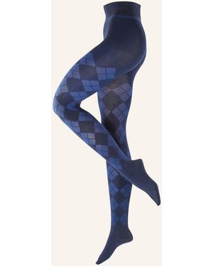 Burlington Strumpfhose FINE ARGYLE - Blau