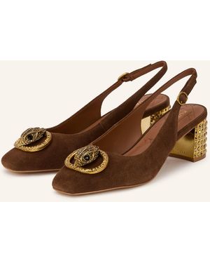 Kurt Geiger Slingpumps mit Schmucksteinen - Braun