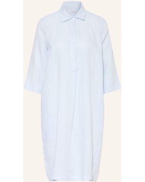 Rossana Diva Hemdblusenkleid mit Leinen und 3/4-Arm - Weiß