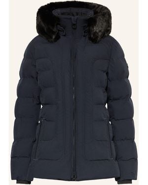 Wellensteyn Steppjacke BELVITESSE MEDIUM mit DUPONTTM SORONA®-Isolierung und abnehmbarem Kunstpelz - Blau