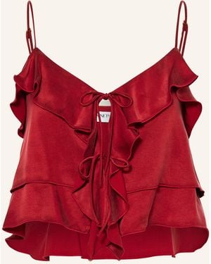 NINETY-9 Cropped-Top ROMANTIC mit Volants - Rot