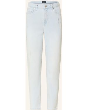 Monari Cropped Jeans mit Schmucksteinen - Weiß
