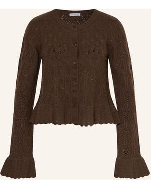 Mrs & HUGS Strickjacke mit Cashmere - Braun
