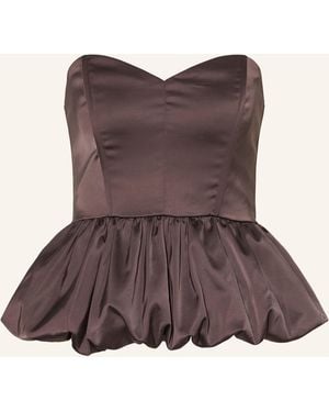Gestuz Off-Shoulder-Top GZELVA aus Satin - Braun