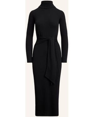Ralph Lauren Strickkleid in Wickeloptik - Schwarz