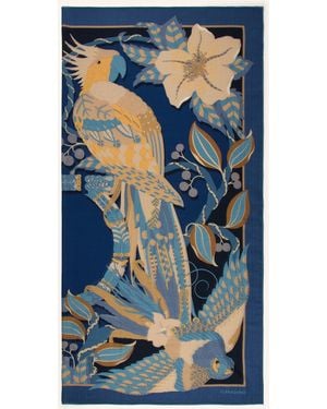 Ferragamo Schal AMAZZONIA aus Cashmere - Blau