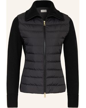 Moncler Lightweight-Daunenjacke im Materialmix - Schwarz