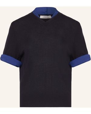 Dorothee Schumacher Strickshirt CHIC MERINO im Materialmix - Blau