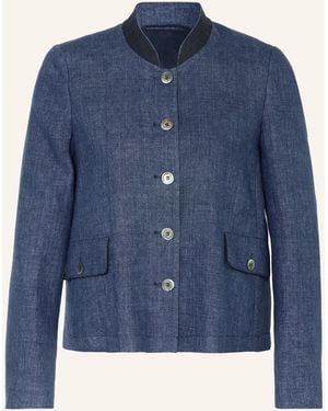 Grasegger Kastenjacke SILKE aus Leinen - Blau