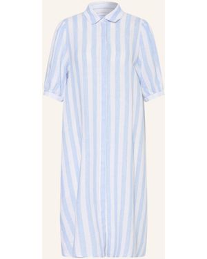 Robert Friedman Hemdblusenkleid aus Leinen - Blau