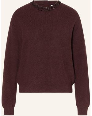 Yerse Pullover BELLA mit Schmucksteinen - Lila