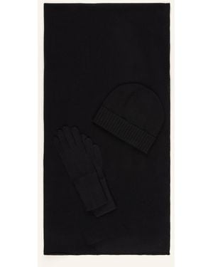 Allude Set: Schal, Mütze und Handschuhe - Schwarz