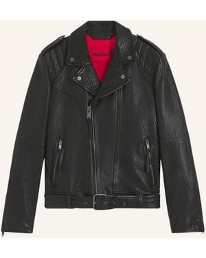 HUGO Lederjacke LOWIS-6 Regular Fit - Schwarz