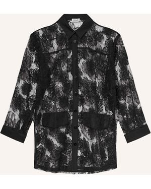 Baum und Pferdgarten Hemdbluse ANNICA aus Spitze - Schwarz