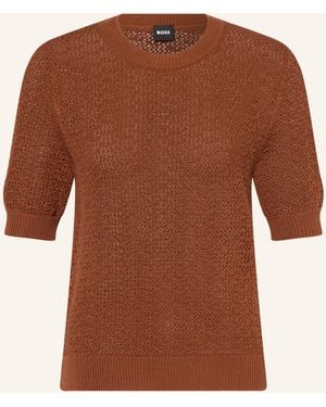 BOSS Strickshirt FOLEARIA - Braun