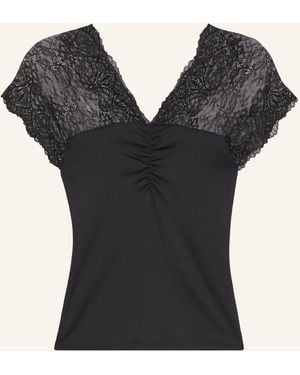 Maje Blusenshirt mit Spitze - Schwarz