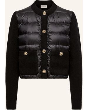 Moncler Daunenjacke im Materialmix - Schwarz