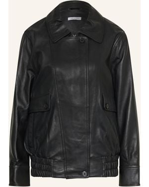 Mrs & HUGS Oversized-Lederjacke - Schwarz