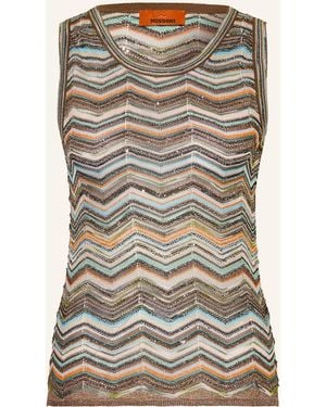Missoni Stricktop mit Glitzergarn und Pailletten - Grau