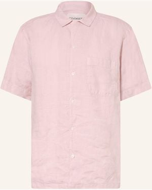 Closed Kurzarm-Hemd Comfort Fit aus Leinen - Pink